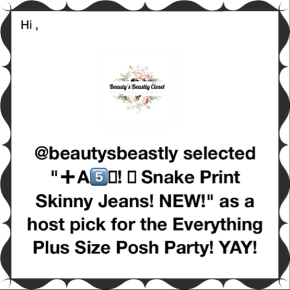 Snake Print Distressed Hem Skinny Jeans! NEW! - Picture 9 of 12